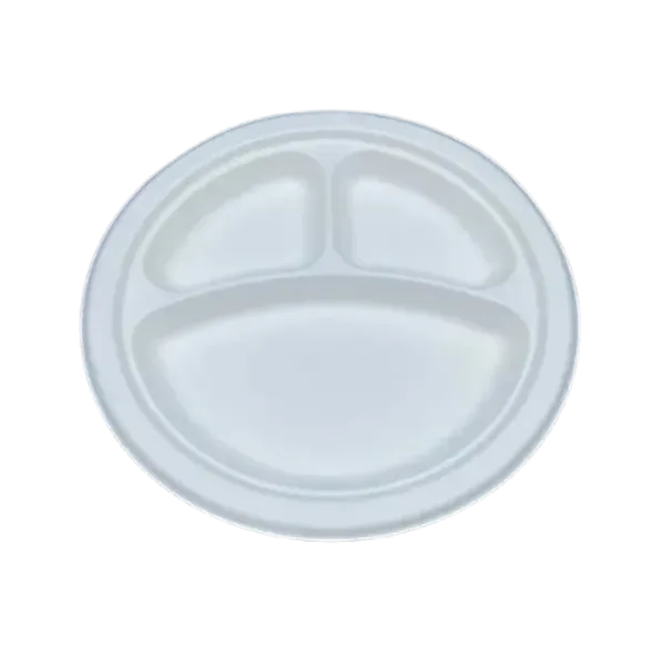 9in Round plate 3 compartment — UNIT
